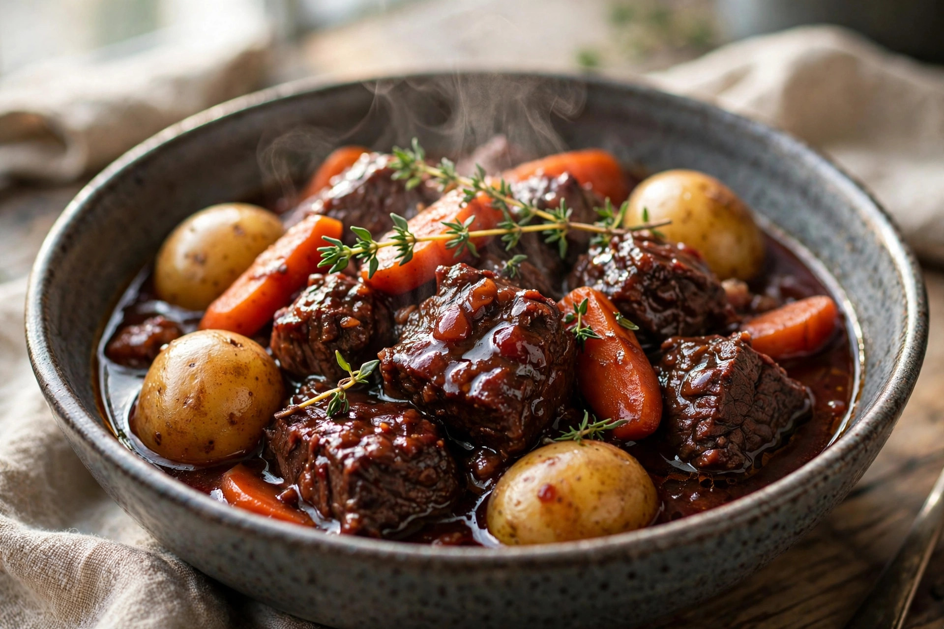 Boeuf au vin rouge à la mijoteuse (rôti de palette)