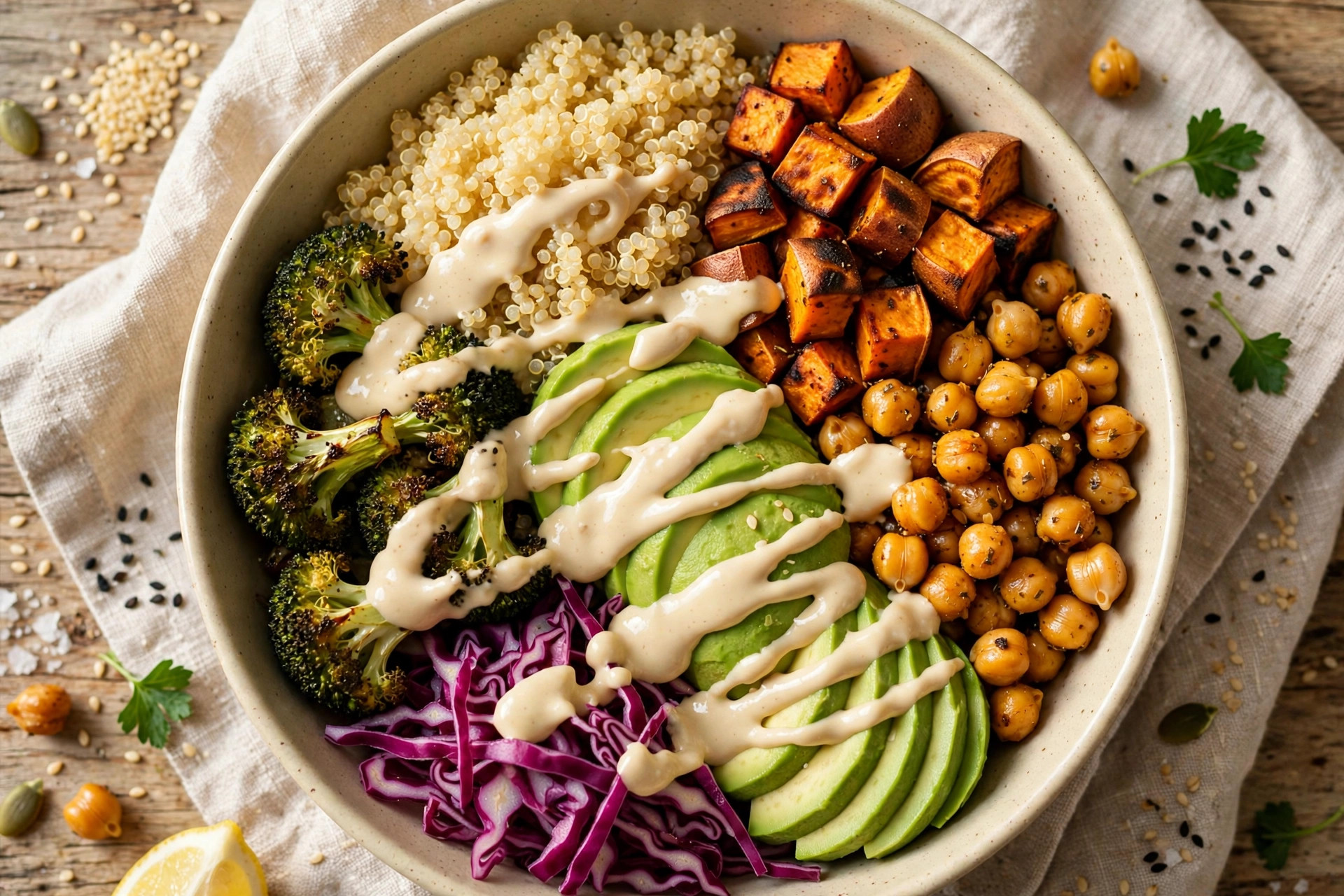 Bol Buddha au quinoa et légumes rôtis
