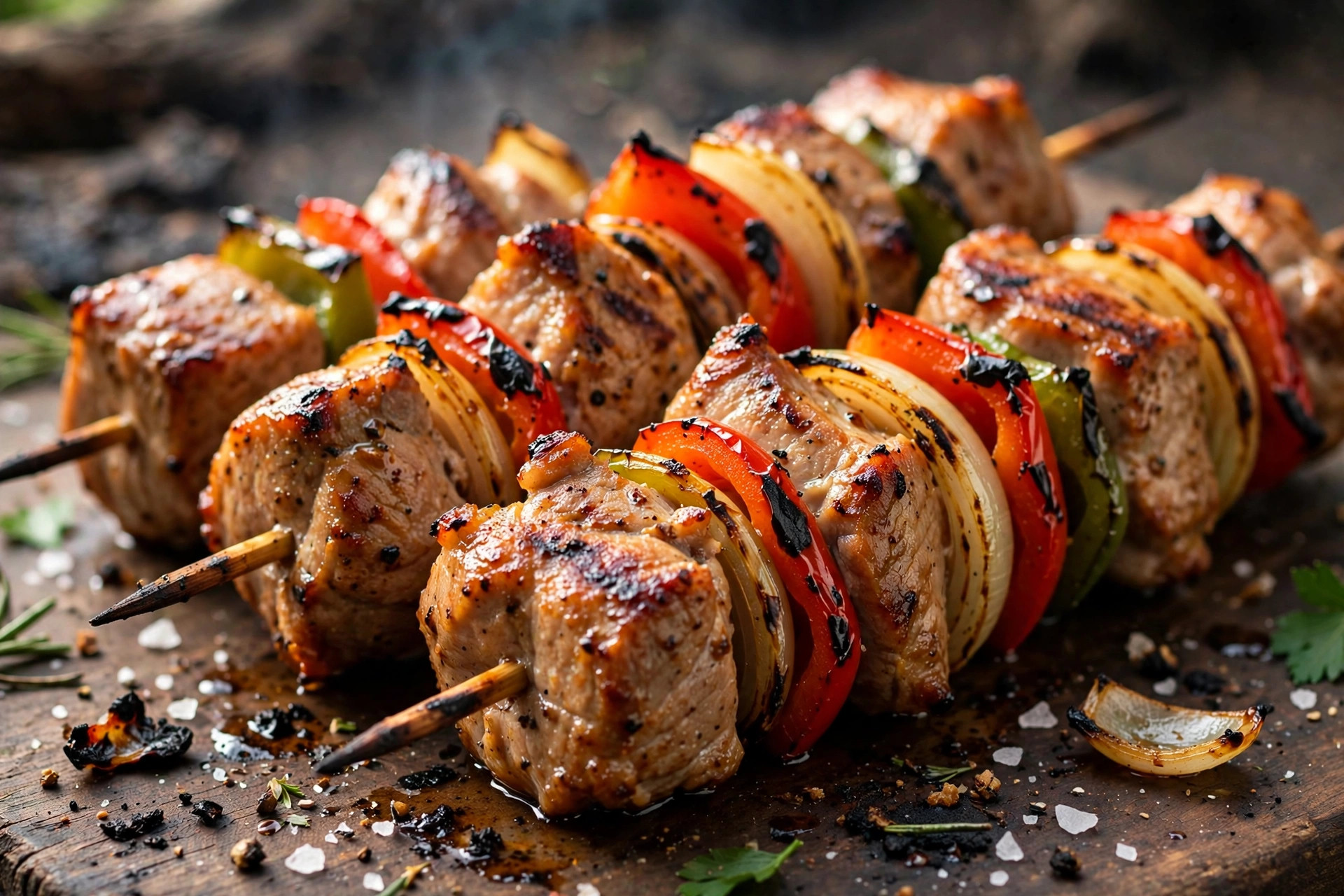 Brochettes de porc marinées