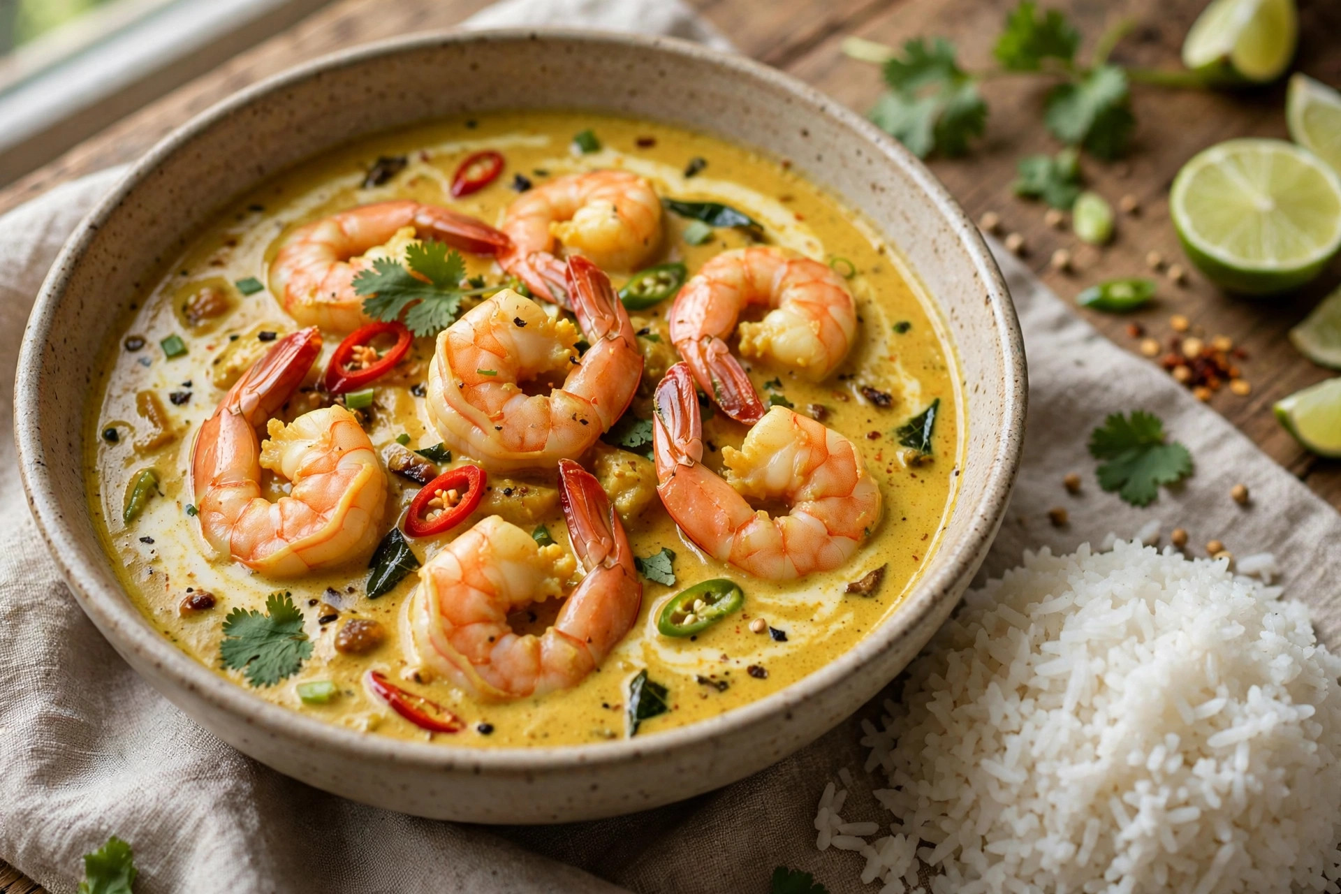 Cari de crevettes au lait de coco
