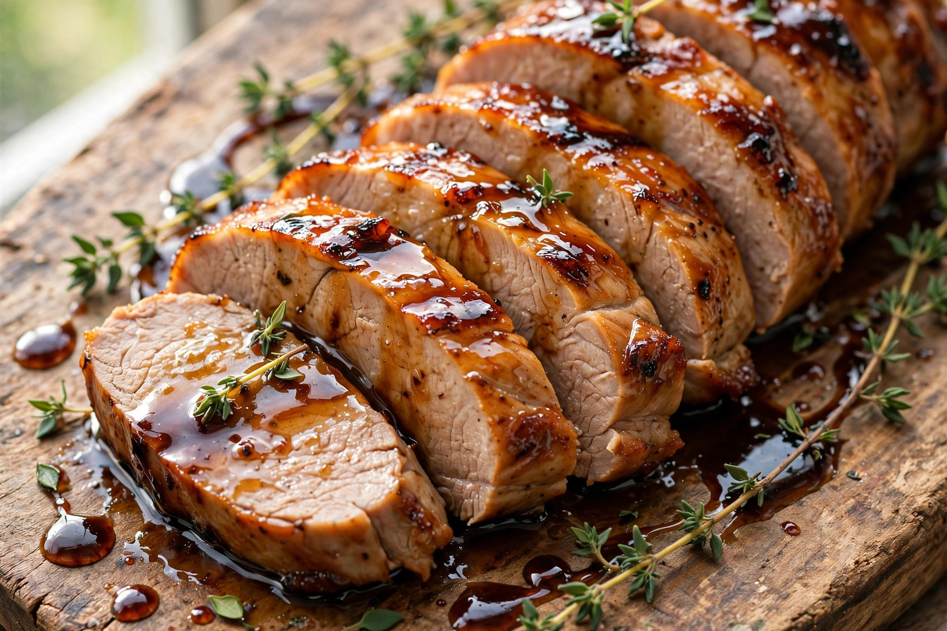 Filets de porc au miel et au vinaigre balsamique