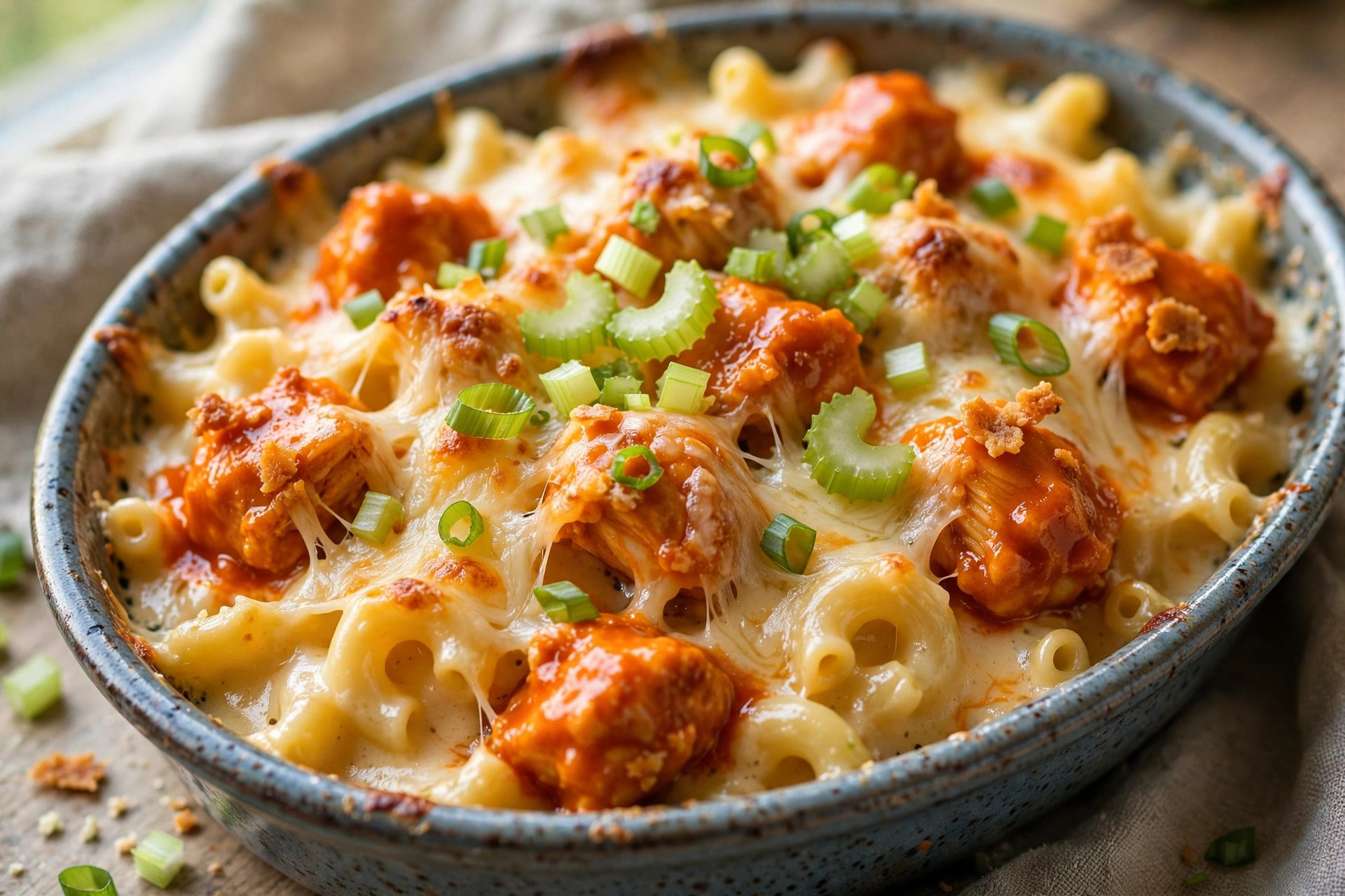 Macaroni au poulet buffalo