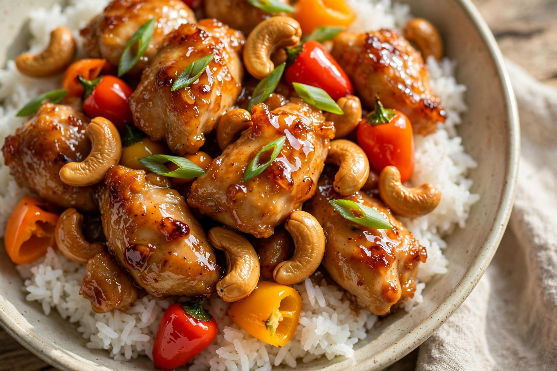 Poulet au miel et au cajou