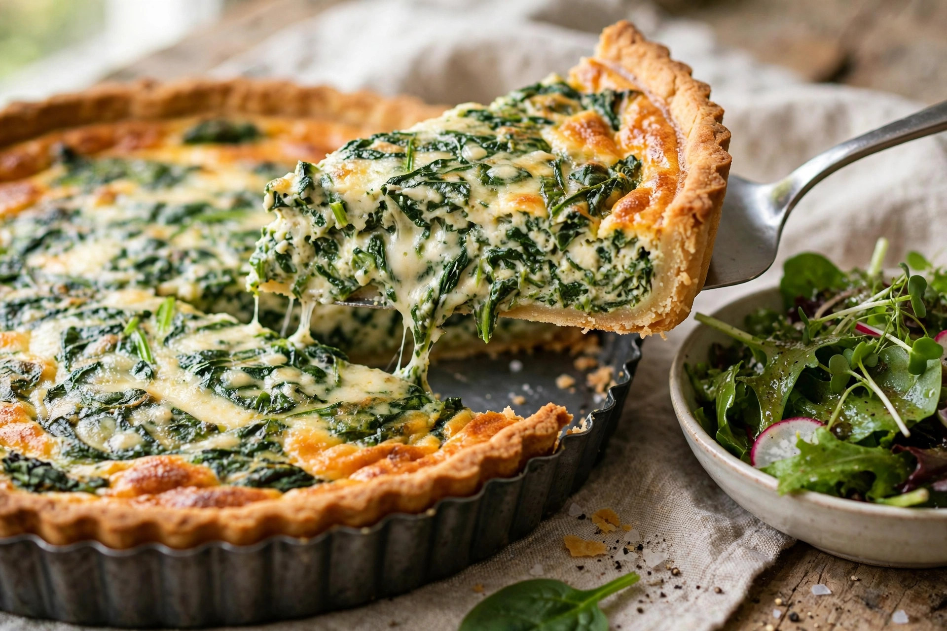 Quiche aux épinards et au fromage