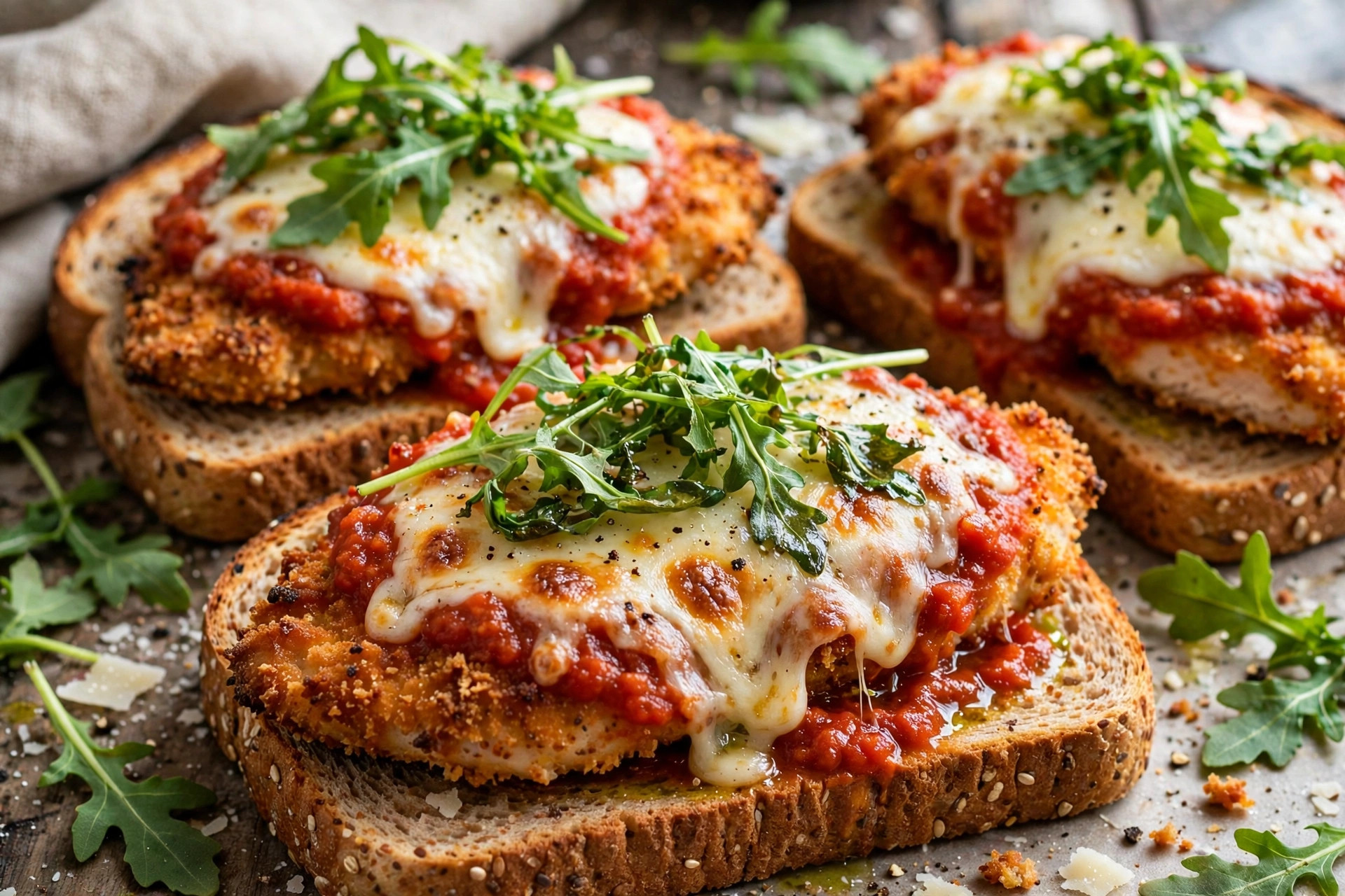 Sandwichs ouverts de poulet au parmesan